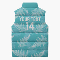 New Zealand Silver Fern Rugby Custom Sleeveless Puffer Jacket Go Aotearoa Champions Turquoise Version LT14 - Polynesian Pride