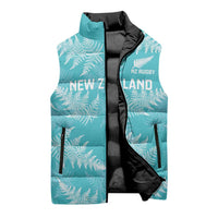 New Zealand Silver Fern Rugby Custom Sleeveless Puffer Jacket Go Aotearoa Champions Turquoise Version LT14 - Polynesian Pride