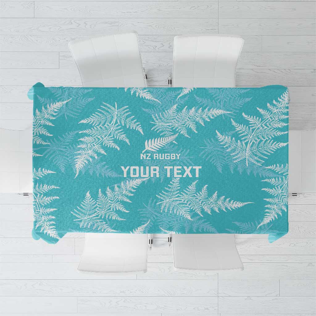 New Zealand Silver Fern Rugby Custom Tablecloth Go Aotearoa Champions Turquoise Version LT14 Turquoise - Polynesian Pride