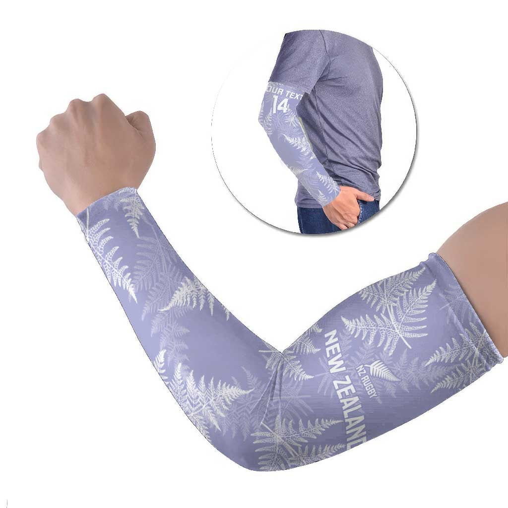 New Zealand Silver Fern Rugby Custom Arm Sleeves Go Aotearoa Champions Purple Version LT14 Set of 2 Purple - Polynesian Pride