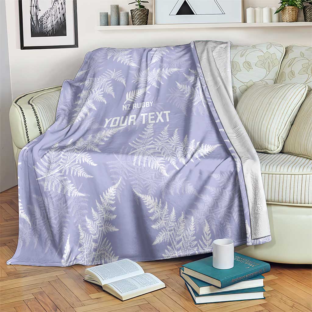 New Zealand Silver Fern Rugby Custom Blanket Go Aotearoa Champions Purple Version LT14 Purple - Polynesian Pride