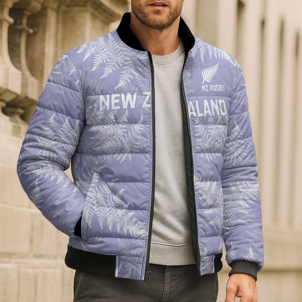 New Zealand Silver Fern Rugby Custom Bomber Puffer Jacket Go Aotearoa Champions Purple Version LT14 - Polynesian Pride
