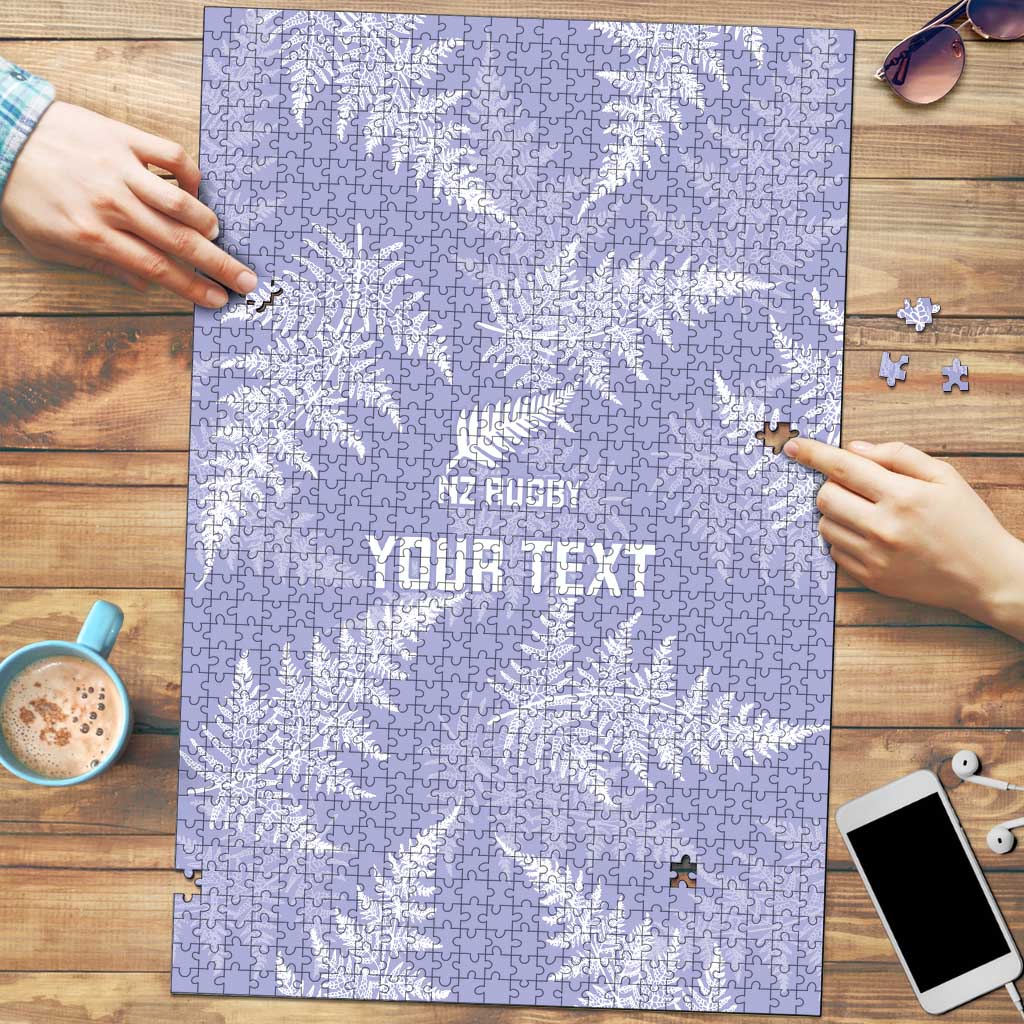 New Zealand Silver Fern Rugby Custom Puzzle Go Aotearoa Champions Purple Version LT14 Purple - Polynesian Pride