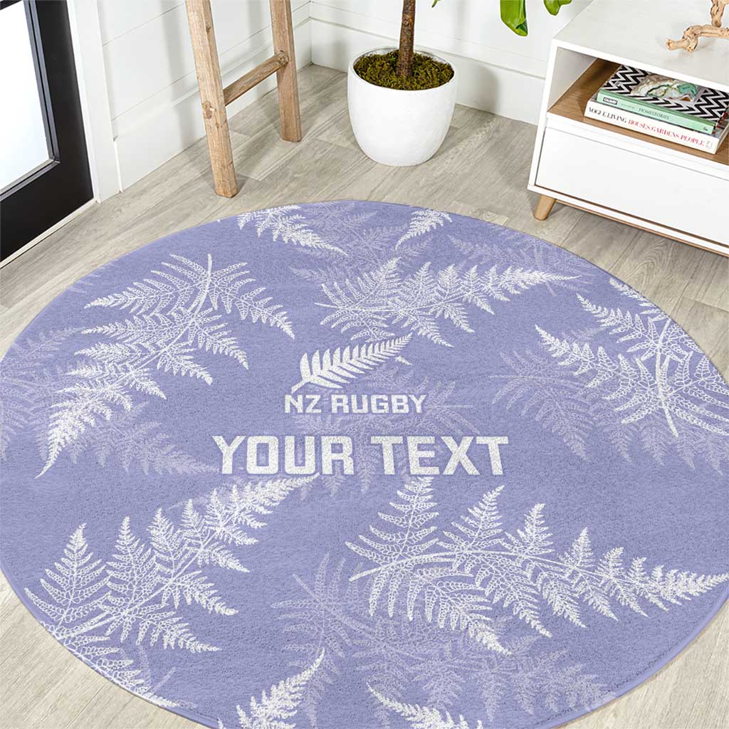 New Zealand Silver Fern Rugby Custom Round Carpet Go Aotearoa Champions Purple Version LT14 Purple - Polynesian Pride
