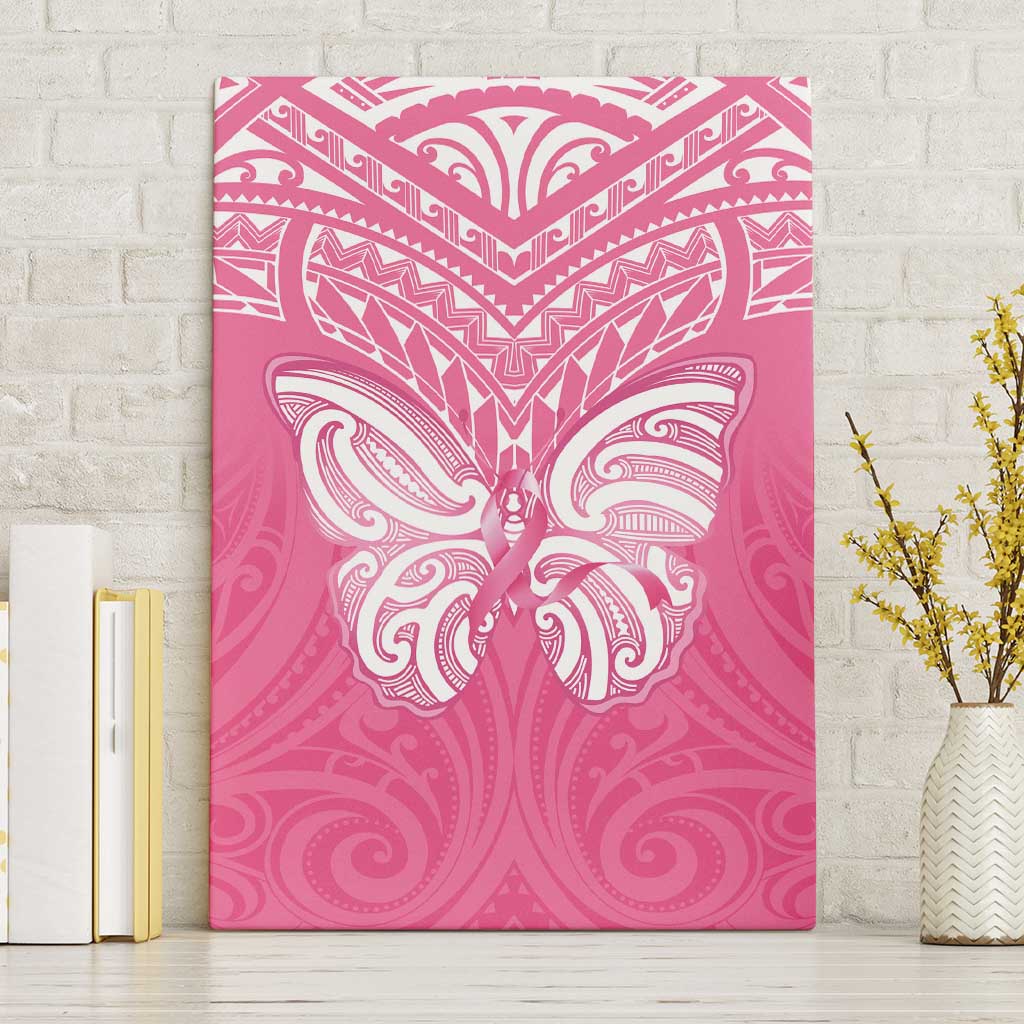 New Zealand Breast Cancer Awareness Canvas Wall Art Maori Butterfly Pink Ribbon LT14 Without Frame Pink - Polynesian Pride