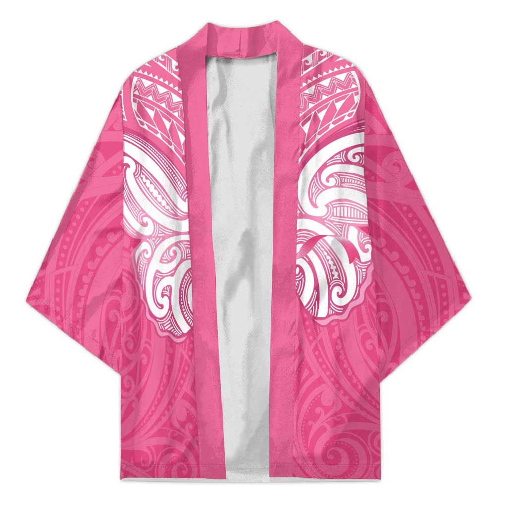 New Zealand Breast Cancer Awareness Kimono Maori Butterfly Pink Ribbon LT14 Unisex Pink - Polynesian Pride
