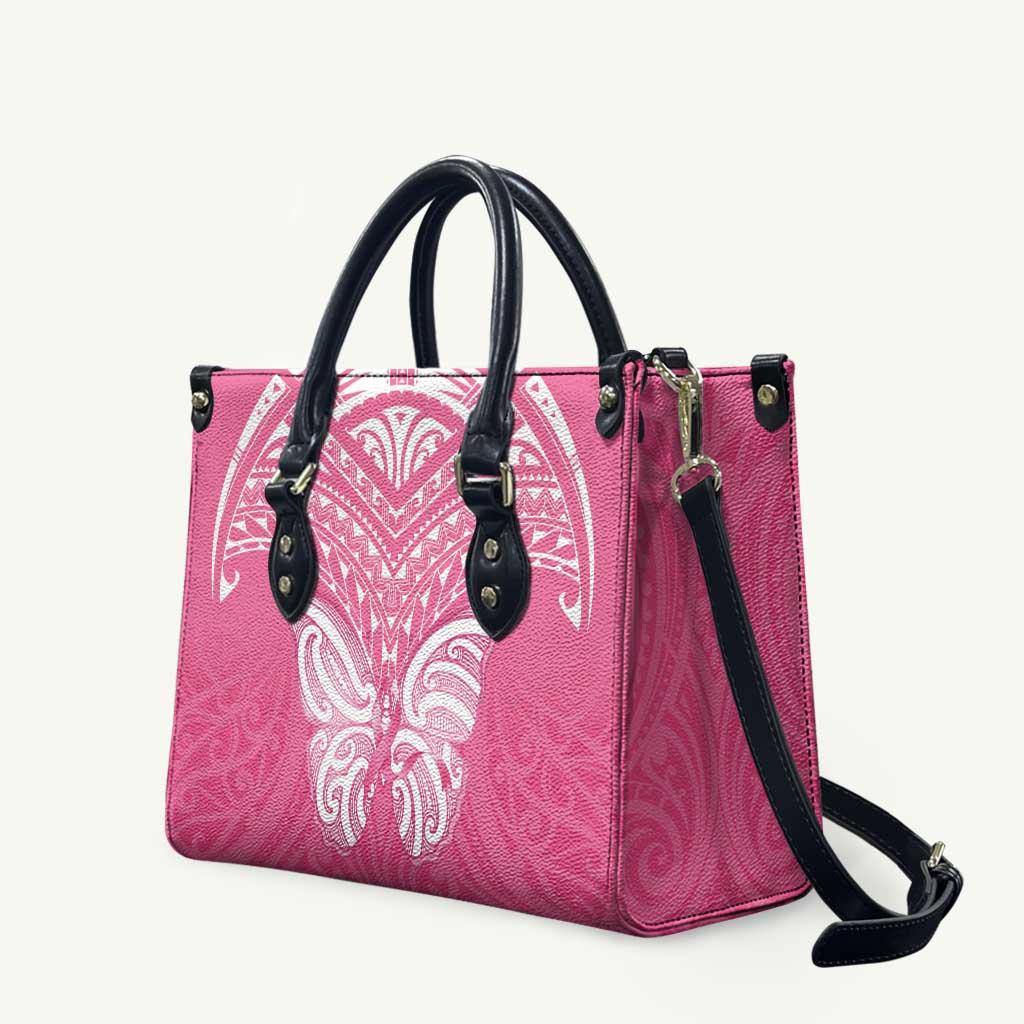 New Zealand Breast Cancer Awareness Leather Bag Maori Butterfly Pink Ribbon LT14 - Polynesian Pride