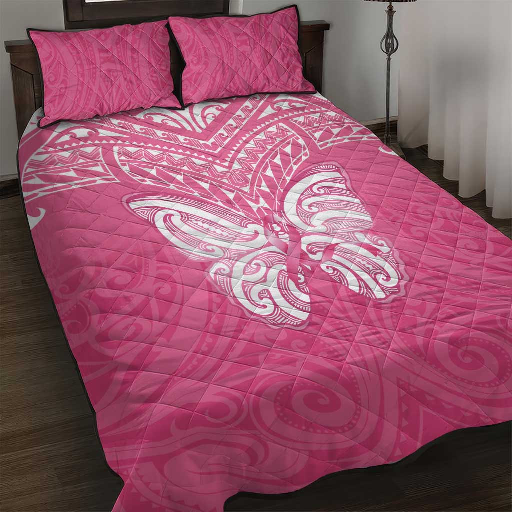 New Zealand Breast Cancer Awareness Quilt Bed Set Maori Butterfly Pink Ribbon LT14 Pink - Polynesian Pride