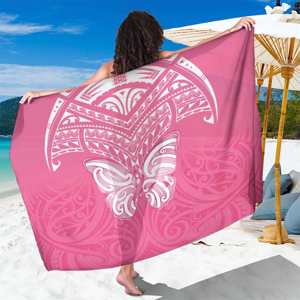 New Zealand Breast Cancer Awareness Sarong Maori Butterfly Pink Ribbon LT14 One Size 44 x 66 inches Pink - Polynesian Pride