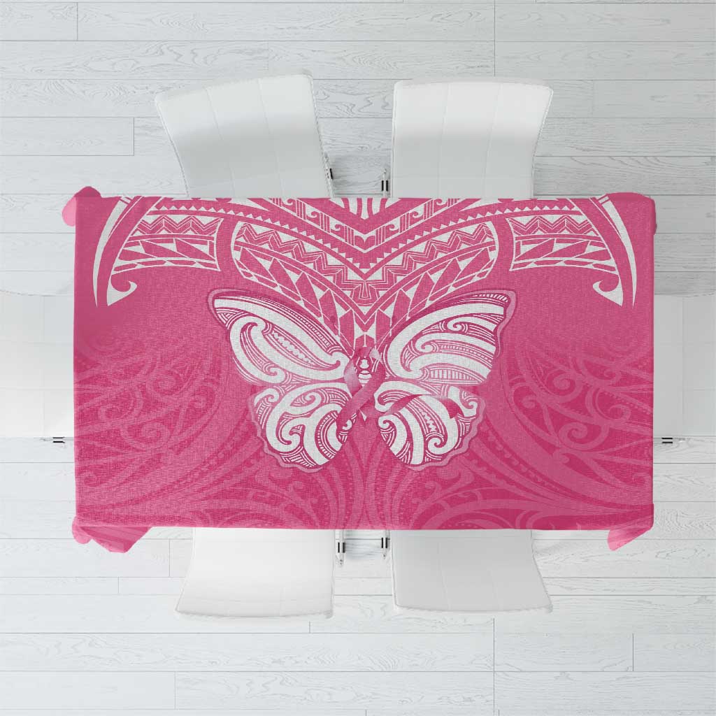 New Zealand Breast Cancer Awareness Tablecloth Maori Butterfly Pink Ribbon LT14 Pink - Polynesian Pride