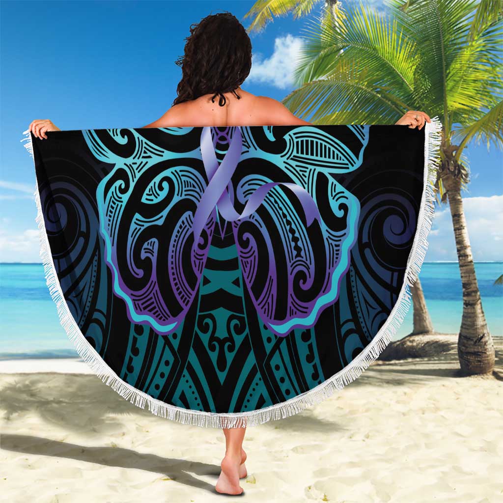 Suicide Prevention New Zealand Beach Blanket Aotearoa Maori Butterfly Mix Silver Fern LT14 - Polynesian Pride