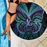 Suicide Prevention New Zealand Beach Blanket Aotearoa Maori Butterfly Mix Silver Fern LT14 - Polynesian Pride