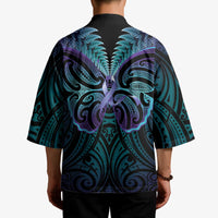Suicide Prevention New Zealand Kimono Aotearoa Maori Butterfly Mix Silver Fern LT14 - Polynesian Pride