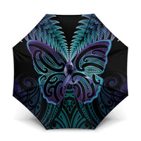 Suicide Prevention New Zealand Umbrella Aotearoa Maori Butterfly Mix Silver Fern LT14 One Size Folded 11.42 inch Opened Diameter 37.4 inch Black - Polynesian Pride