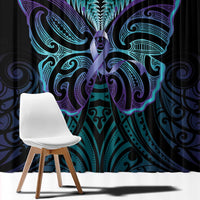 Suicide Prevention New Zealand Window Curtain Aotearoa Maori Butterfly Mix Silver Fern LT14 - Polynesian Pride