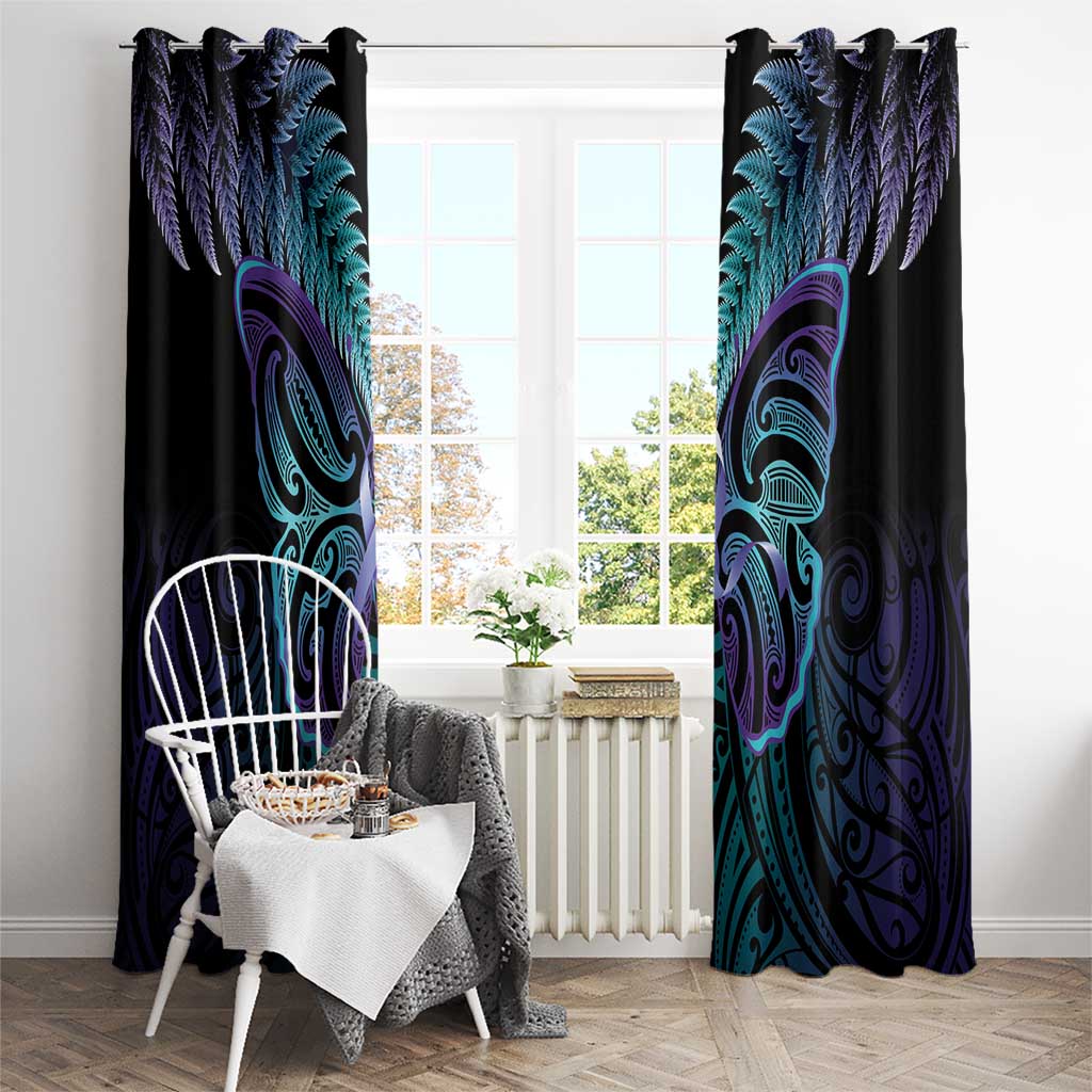 Suicide Prevention New Zealand Window Curtain Aotearoa Maori Butterfly Mix Silver Fern LT14 - Polynesian Pride