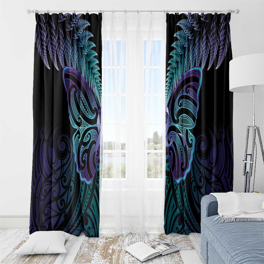 Suicide Prevention New Zealand Window Curtain Aotearoa Maori Butterfly Mix Silver Fern LT14 - Polynesian Pride