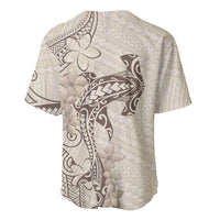 Beige Hawaii Baseball Jersey Hammerhead Shark Tattoo Curve Polynesian LT14 - Polynesian Pride