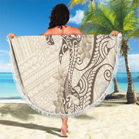 Beige Hawaii Beach Blanket Hammerhead Shark Tattoo Curve Polynesian LT14 - Polynesian Pride
