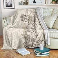 Beige Hawaii Blanket Hammerhead Shark Tattoo Curve Polynesian LT14 Beige - Polynesian Pride
