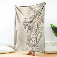 Beige Hawaii Blanket Hammerhead Shark Tattoo Curve Polynesian LT14 - Polynesian Pride