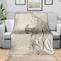Beige Hawaii Blanket Hammerhead Shark Tattoo Curve Polynesian LT14 - Polynesian Pride