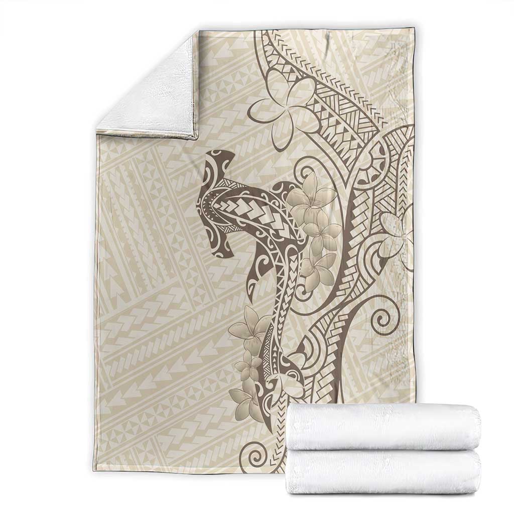 Beige Hawaii Blanket Hammerhead Shark Tattoo Curve Polynesian LT14 - Polynesian Pride