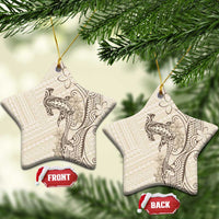 Beige Hawaii Ceramic Ornament Hammerhead Shark Tattoo Curve Polynesian LT14 Star Beige - Polynesian Pride