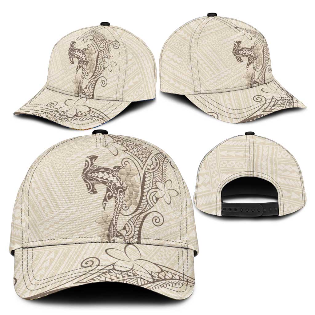 Beige Hawaii Classic Cap Hammerhead Shark Tattoo Curve Polynesian LT14 - Polynesian Pride