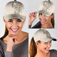 Beige Hawaii Classic Cap Hammerhead Shark Tattoo Curve Polynesian LT14 - Polynesian Pride