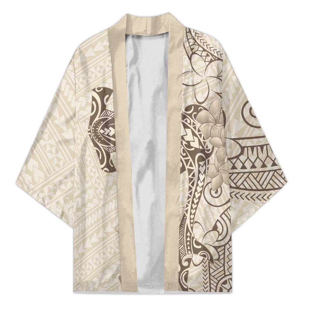 Beige Hawaii Kimono Hammerhead Shark Tattoo Curve Polynesian LT14 Unisex Beige - Polynesian Pride