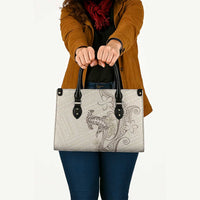 Beige Hawaii Leather Bag Hammerhead Shark Tattoo Curve Polynesian LT14 Beige - Polynesian Pride