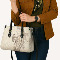 Beige Hawaii Leather Bag Hammerhead Shark Tattoo Curve Polynesian LT14 - Polynesian Pride