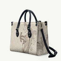 Beige Hawaii Leather Bag Hammerhead Shark Tattoo Curve Polynesian LT14 - Polynesian Pride