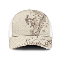 Beige Hawaii Mesh Trucker Cap Hammerhead Shark Tattoo Curve Polynesian LT14 One Size White Beige - Polynesian Pride