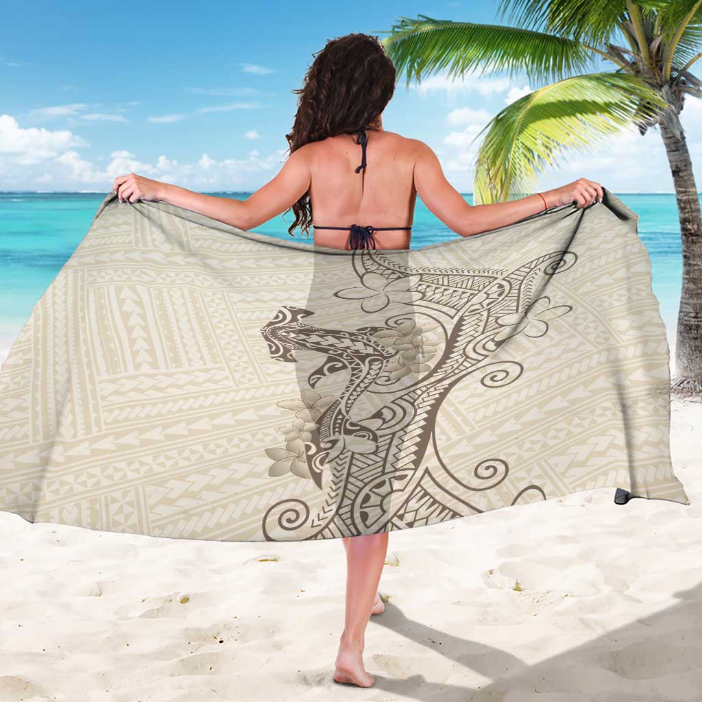 Beige Hawaii Sarong Hammerhead Shark Tattoo Curve Polynesian LT14 - Polynesian Pride