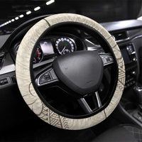 Beige Hawaii Steering Wheel Cover Hammerhead Shark Tattoo Curve Polynesian LT14 Universal Fit Beige - Polynesian Pride