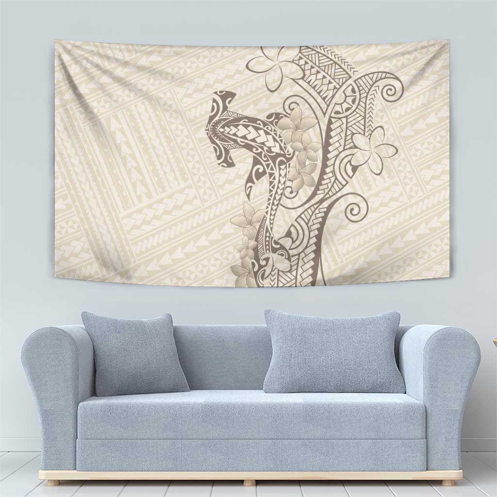 Beige Hawaii Tapestry Hammerhead Shark Tattoo Curve Polynesian LT14 - Polynesian Pride