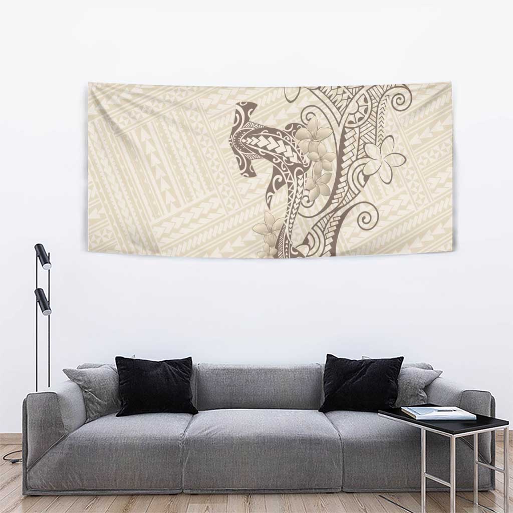 Beige Hawaii Tapestry Hammerhead Shark Tattoo Curve Polynesian LT14 - Polynesian Pride