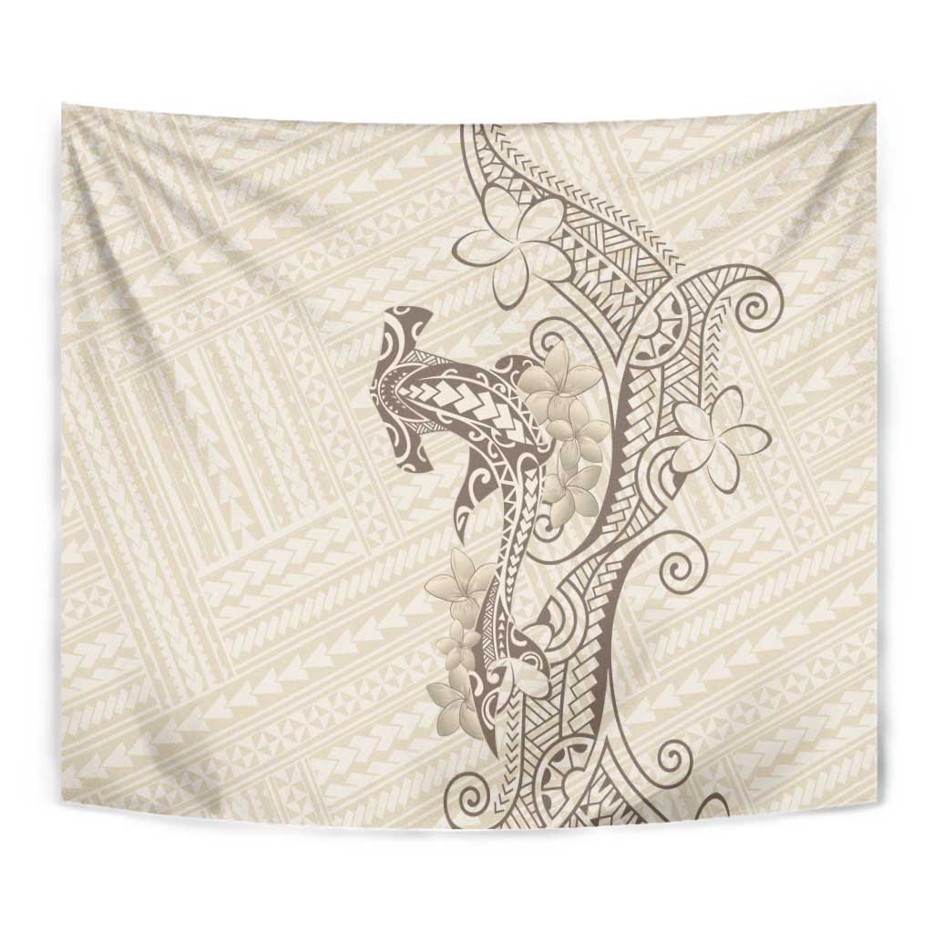 Beige Hawaii Tapestry Hammerhead Shark Tattoo Curve Polynesian LT14 - Polynesian Pride