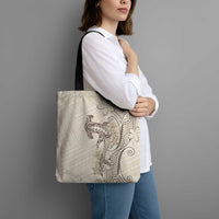 Beige Hawaii Tote Bag Hammerhead Shark Tattoo Curve Polynesian LT14 - Polynesian Pride