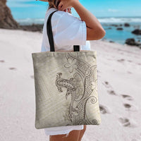 Beige Hawaii Tote Bag Hammerhead Shark Tattoo Curve Polynesian LT14 - Polynesian Pride