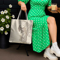 Beige Hawaii Tote Bag Hammerhead Shark Tattoo Curve Polynesian LT14 - Polynesian Pride