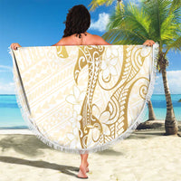 Gold and White Hawaii Beach Blanket Hammerhead Shark Tattoo Curve Polynesian LT14 - Polynesian Pride