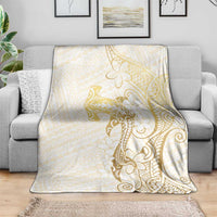 Gold and White Hawaii Blanket Hammerhead Shark Tattoo Curve Polynesian LT14 - Polynesian Pride