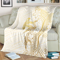 Gold and White Hawaii Blanket Hammerhead Shark Tattoo Curve Polynesian LT14 - Polynesian Pride