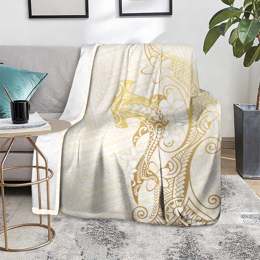 Gold and White Hawaii Blanket Hammerhead Shark Tattoo Curve Polynesian LT14 - Polynesian Pride