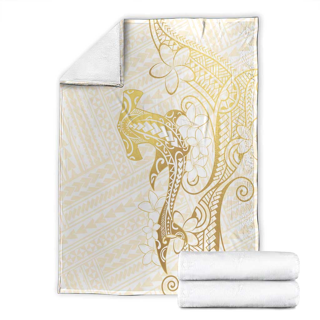 Gold and White Hawaii Blanket Hammerhead Shark Tattoo Curve Polynesian LT14 - Polynesian Pride