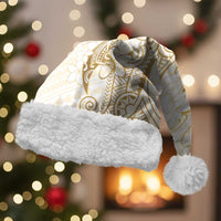 Gold and White Hawaii Christmas Santa Hat Hammerhead Shark Tattoo Curve Polynesian LT14 With Fur White - Polynesian Pride