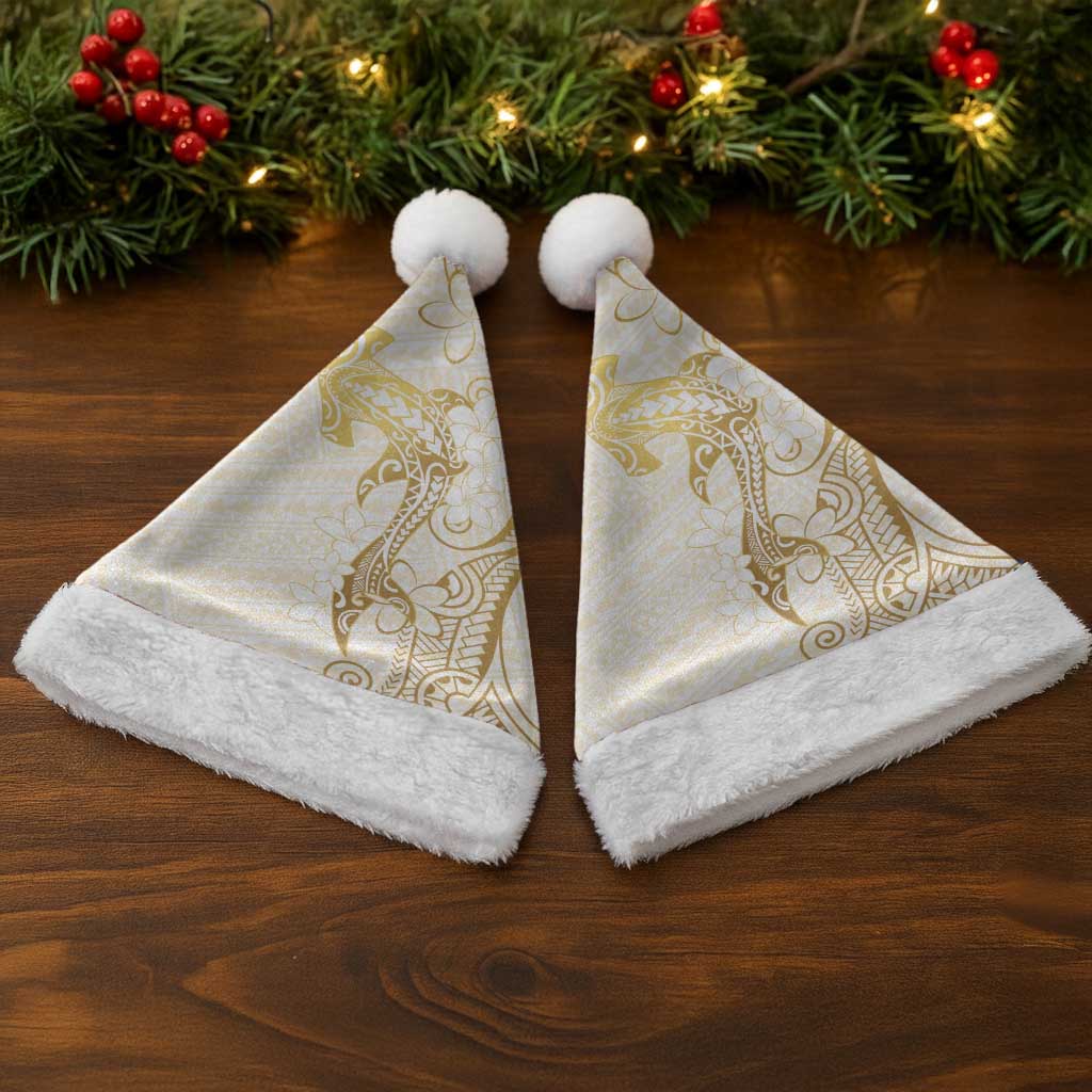Gold and White Hawaii Christmas Santa Hat Hammerhead Shark Tattoo Curve Polynesian LT14 - Polynesian Pride